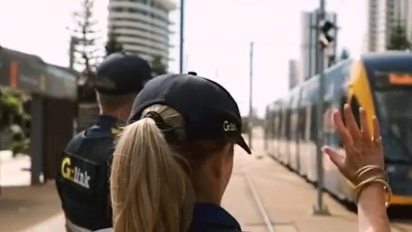 G:link customer service staff at a Gold Coast light rail station.