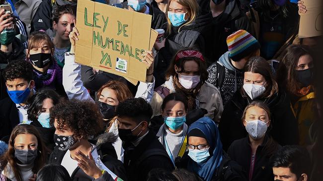 Young protesters in Glasgow. Picture: Getty