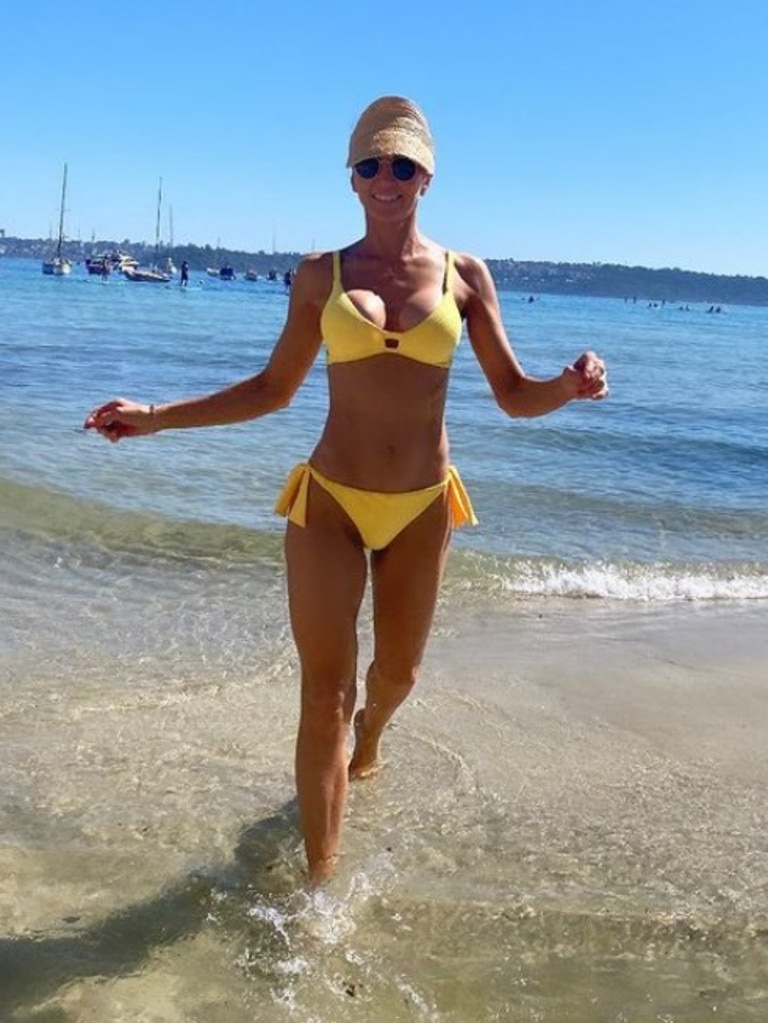 She showed off her fit figure in a yellow two-piece swimsuit. Picture: Instagram/KylyClarke