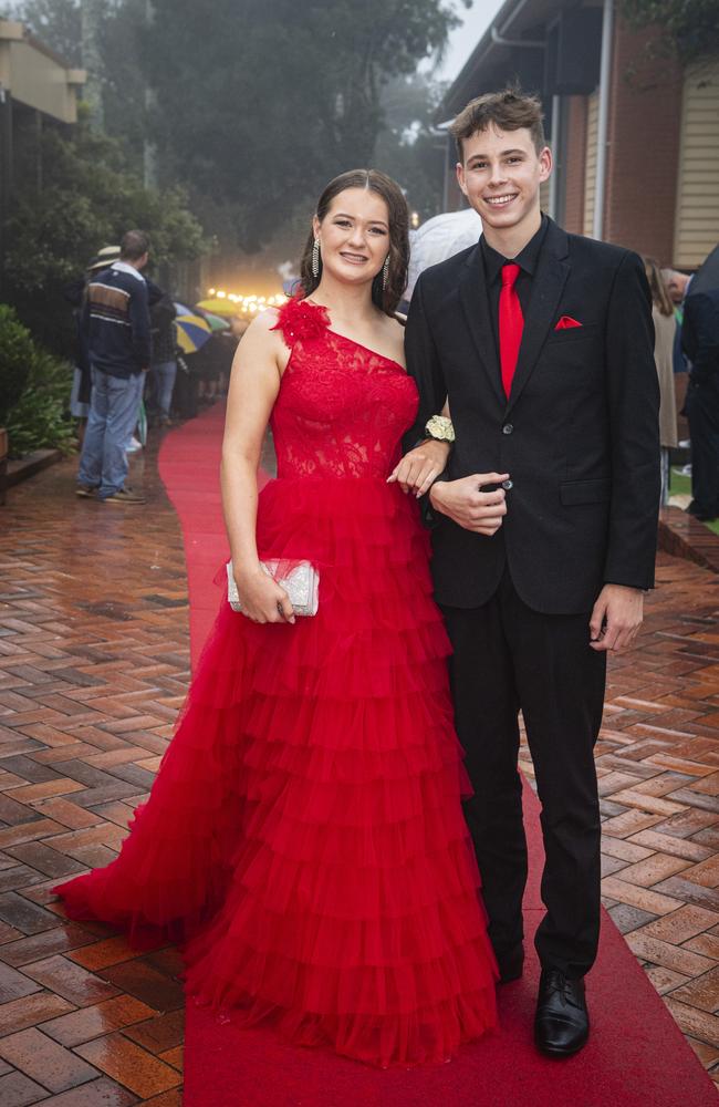 Kristen Hurlock and partner Cooper Maher at Fairholme College formal, Wednesday, March 27, 2024. Picture: Kevin Farmer