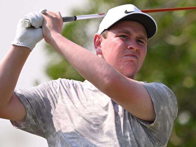 DOHA, QATAR - OCTOBER 29: Robert MacIntyre of Scotland tees off on the sixth hole during Day Four of the Commercial Bank Qatar Masters at Doha Golf Club on October 29, 2023 in Doha, Qatar. (Photo by Ross Kinnaird/Getty Images)