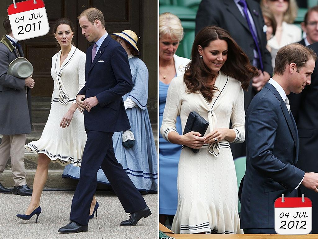 Honeymoon style turns Wimbledon winner in this Alexander McQueen knit dress. Picture: Getty