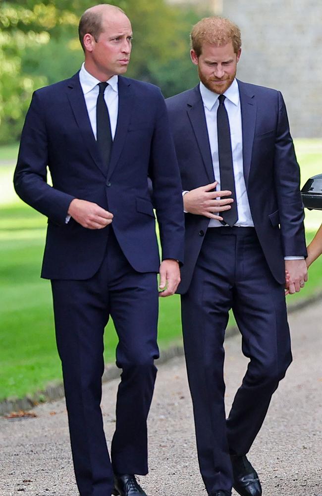 The estranged brothers briefly reunited after the Queen died. Picture: Chris Jackson/Pool/AFP