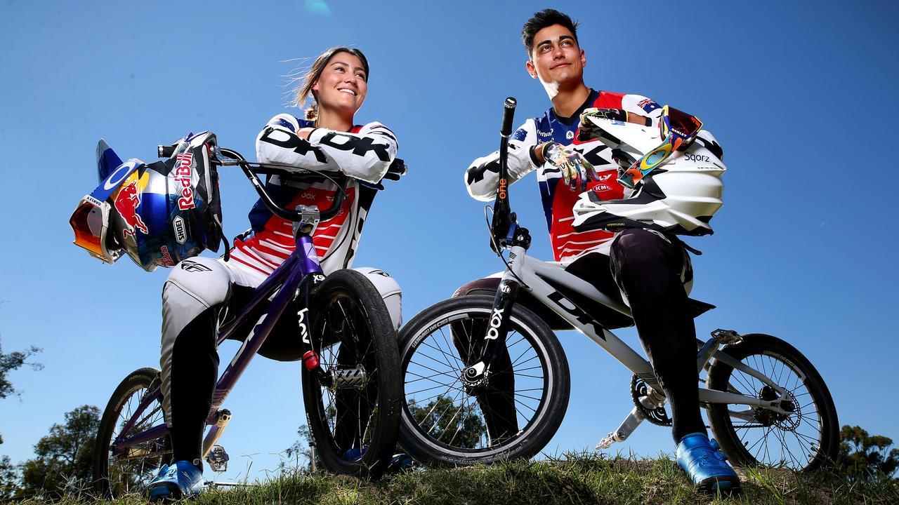 Kai Sakakibara (right, with his sister Saya) is in hospital after a BMX race crash. He’s hoping to qualify for the Tokyo Olympics. Photo: Adam Head