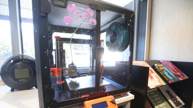 A 3D printer at the new library. Picture: Richard Gosling.