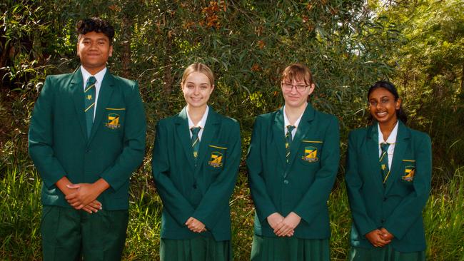 Springwood State High School captains Kaahu Rotohiko, Tayla Cooley, Katherine Ellison, and Menaka Nadan. Photo – contributed.