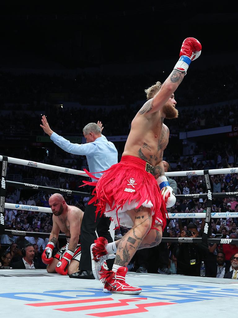 Jake Paul KOs Ryan Bourland on March 2. Photo by Al Bello/Getty Images