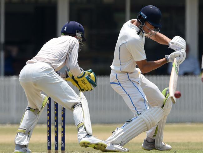 Gold Coast Dolphins batsman Hugo Burdon scored a crucial hundred in today’s win over Wests. Picture: Steve Holland