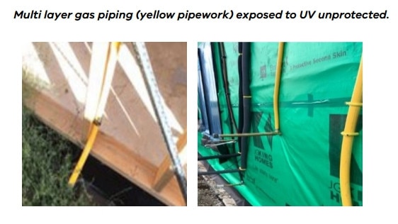 Insufficient separation of services from electrical wiring installations detected by the VBA’s inspections. Picture: Supplied/VBA.