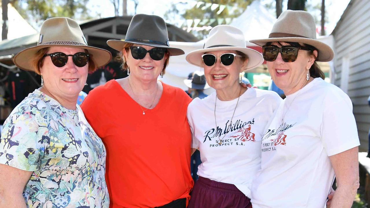 Desiree Jamieson, Nancy Waine, Deb Dowling and Christine Jones at the Gympie Muster. Picture: Patrick Woods.