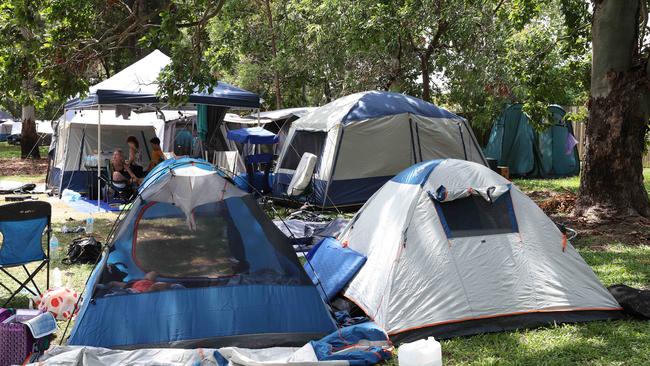 Homeless living in Mckillop Park, Rothwell, part of the Premier Steve Miles electorate. Picture: Liam Kidston