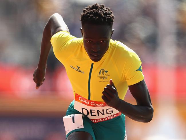 GOLD COAST, AUSTRALIA - APRIL 10:  Joseph Deng of Australia competes in the Men's 800 metres heats during the Athletics on day six of the Gold Coast 2018 Commonwealth Games at Carrara Stadium on April 10, 2018 on the Gold Coast, Australia.  (Photo by Ryan Pierse/Getty Images)