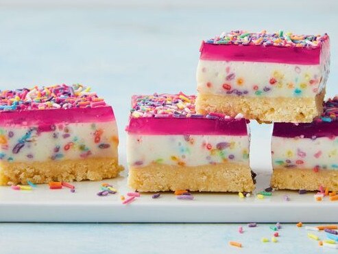 Fairy bread jelly slice.