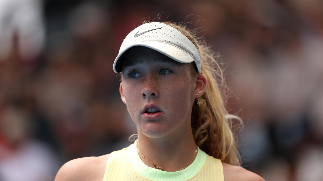 Andreeva fought back to win the match in a third-set tie-break. Picture: Getty