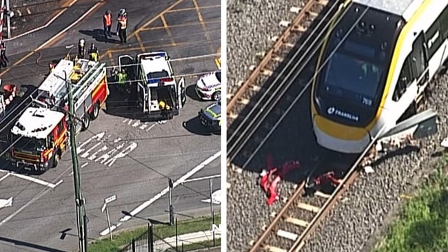 Scenes from the crash at Lindum crossing on February 26 where a 32-year-old woman died.