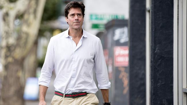 AFL CEO Gillon McLachlan was not happy after another racism controversy. Picture: Sarah Matray