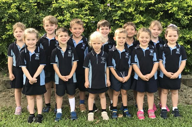 Koumala State School Prep Class of 2022. (L-R) back row: Shania Jensen, Mannix Dunmall, Christopher Bugeja, Tyler Cleary, Tae Cotter, Elise Plath; front row: Annabelle Thompson, Trent Berardi, Heidi Borg, Archer Axiak, Tamika Shegog, Emma Ross. Absent: Felicity McBean, Eva Camilleri. Class Teacher: Melissa McKewen. Picture: Contributed MKY2022PREP