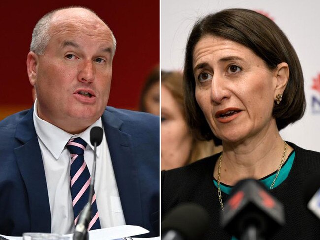 Under-pressue NSW Police Minsiter David Elliott, left, and NSW Premier Gladys Berejiklian.