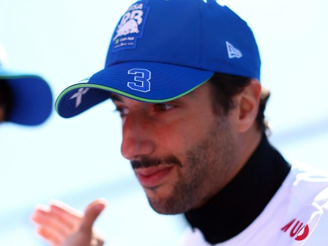 MELBOURNE, AUSTRALIA - MARCH 24: Daniel Ricciardo of Australia and Visa Cash App RB looks on from the drivers parade prior to the F1 Grand Prix of Australia at Albert Park Circuit on March 24, 2024 in Melbourne, Australia. (Photo by Mark Thompson/Getty Images)