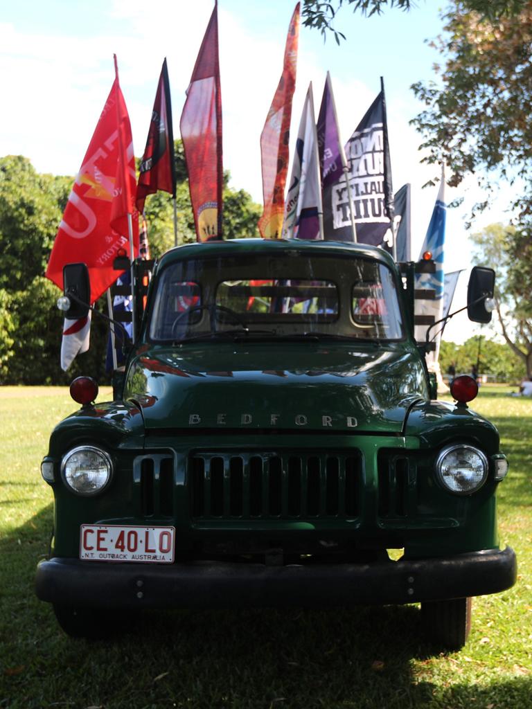 This Bedford truck was driven by civil rights activist Brian Manning during the Wave Hill Walk-off led Darwin's May Day march on Monday, May 5. Picture: Zizi Averill