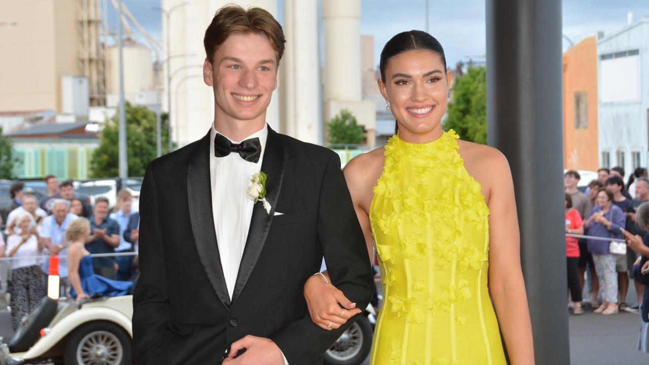 Toowoomba school formals. At the 2023 St Ursula's College formal is graduate Charlotte Doljanin with her partner. Picture: Rhylea Millar