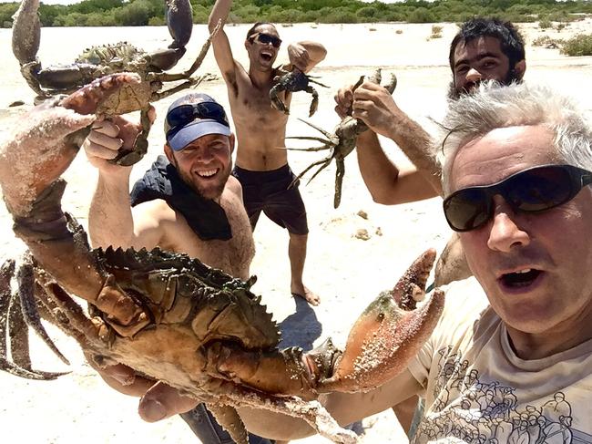 David Batty and crew mud crabbing in 2024. They could have done with a few of those on Galiwinku in 1993. Picture: Supplied