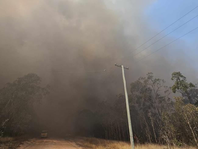 A rural firey captured this image of smoke from the Deepwater fire on Tuesday. Picture: Supplied