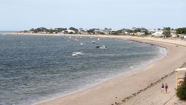 Black Point, on the Yorke Peninsula. A wind farm is proposed for land west of the beach. Picture: Calum Robertson