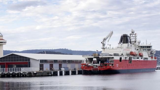 RSV Nuyina docked at MAC 2. Picture: Chris Kidd