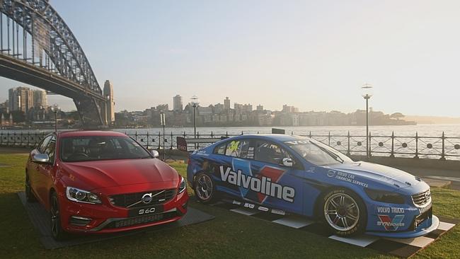 The racecar next to its road-going cousin.