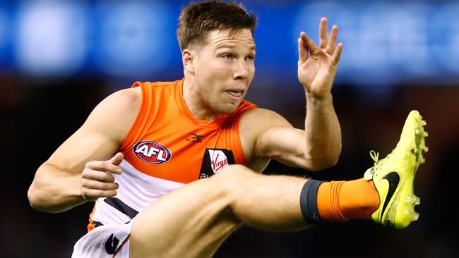 Toby Greene in action against the Western Bulldogs.