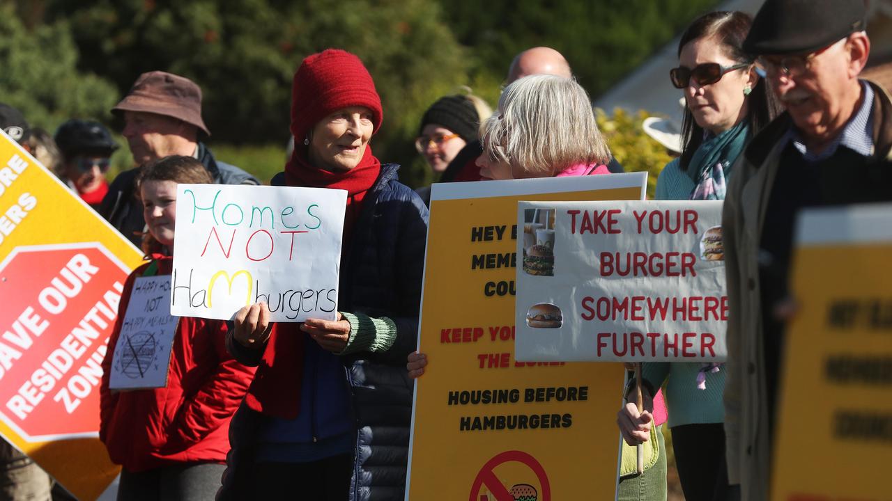 Public rally against the proposed new McDonald's for Claremont. Picture: Nikki Davis-Jones