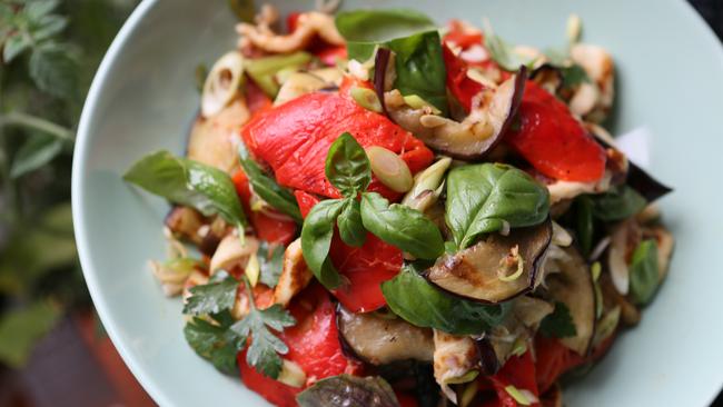 Chef Emily Raven’s Char Grilled Halloumi Salad. Picture: AAP/Emma Brassier