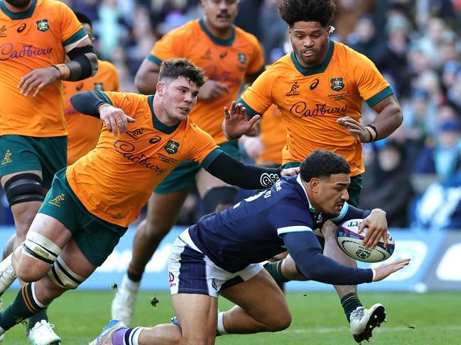 Sione Tuipulotu opened the scoring for Scotland. Picture: Getty Images