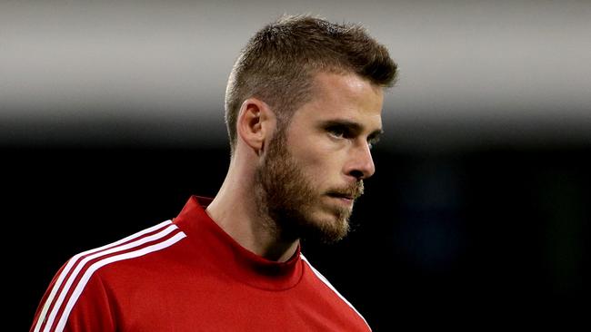 David De Gea at Manchester United training in Perth. He was rested from Saturday night’s friendly clash with Perth Glory. Picture: AAP