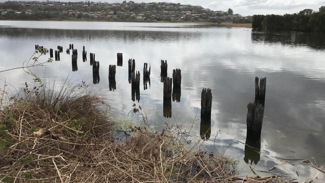 The anti-tank obstacle at the south-east corner of Dee Why Lagoon in 2017. Picture Manly Daily