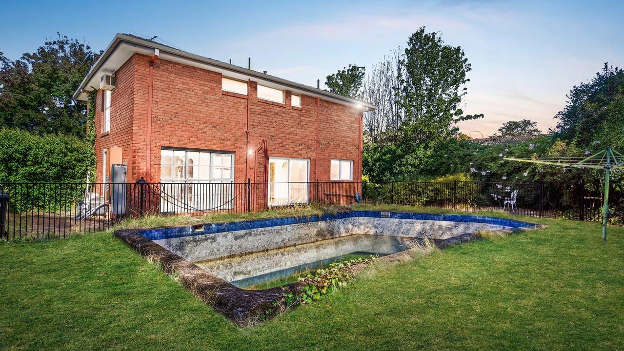 The pool has seen better days.