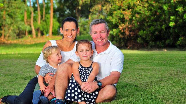 Paul Green with his family, wife Amanda, son Jed, 18 months, and daughter Emerson, 5, when they moved to Townsville in 2014. Picture: Wesley Monts