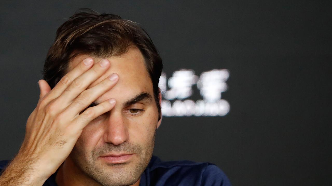 Roger Federer at his post match press conference following a shock fourth round loss to Stefanos Tsitsipas 
