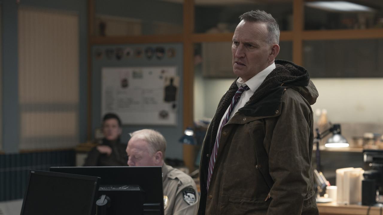 Christopher Eccleston also stars in True Detective: Night Country. Picture: Binge.