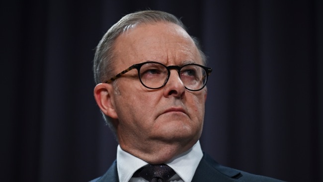 Tony Abbott has accused businesses and sport codes of currying favour with the Albanese government by publicly supporting the Voice to Parliament. Picture: NCA NewsWire / Martin Ollman