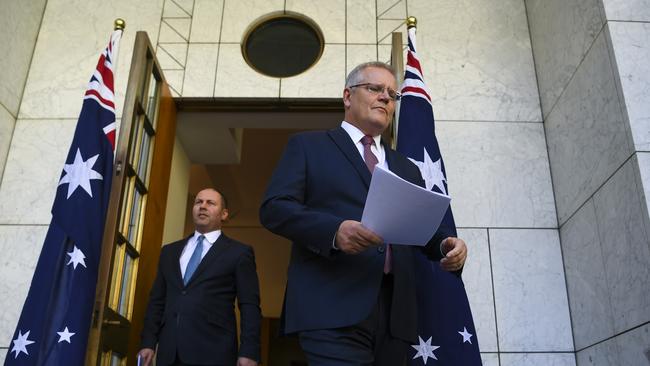 Then Prime Minister Scott Morrison and Treasurer Josh Frydenberg make a national address in March 2020, just as the global pandemic took hold.