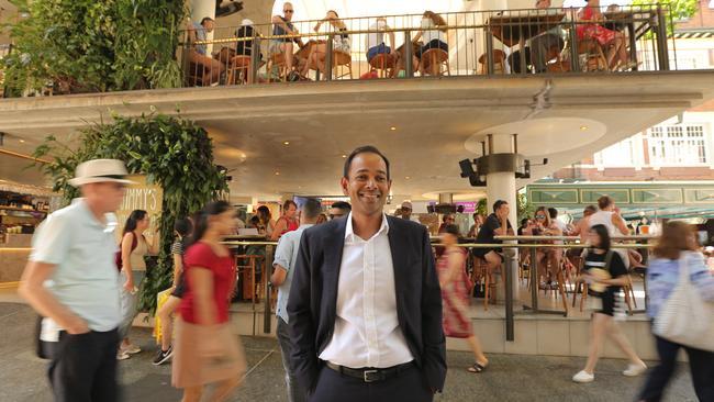 Mantle Group CEO Arj Rupesinghe at Jimmy’s on the Mall. Picture: Mark Cranitch