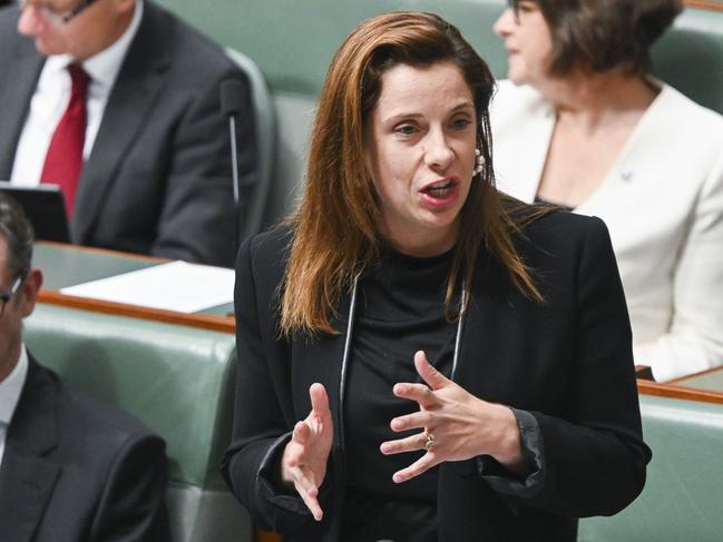 Minister for Aged Care, Anika Wells during Question Time at Parliament House in Canberra. Picture: NCA NewsWire / Martin Ollman