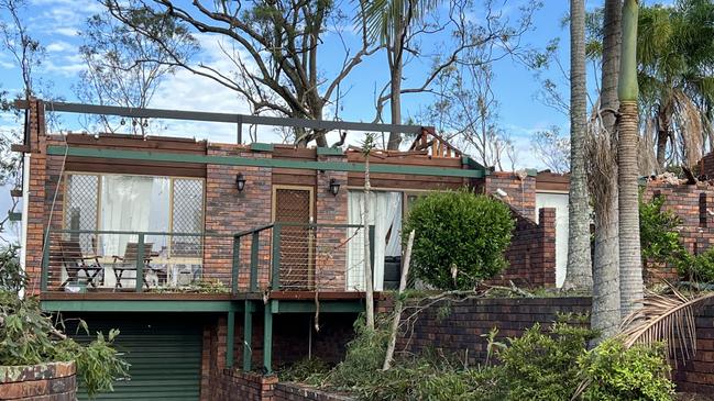 A house on Helensvale's Tamworth Drive which lost its roof in the Christmas Day storm. Picture: Keith Woods