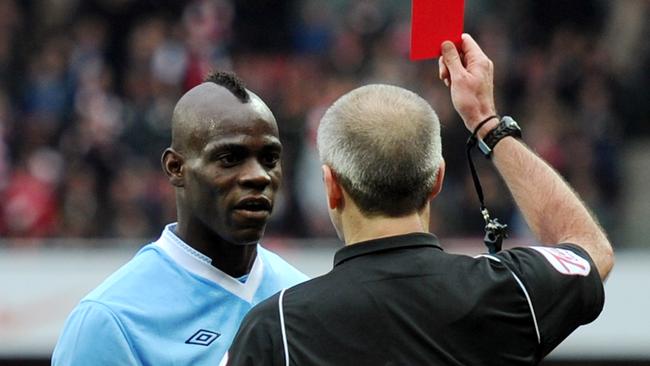 Balotelli is no stranger to the referee’s red card.