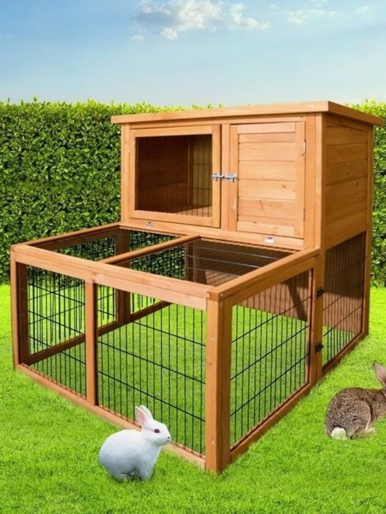 i. Pet Chicken Coop Rabbit Hutch. Picture: Myer.