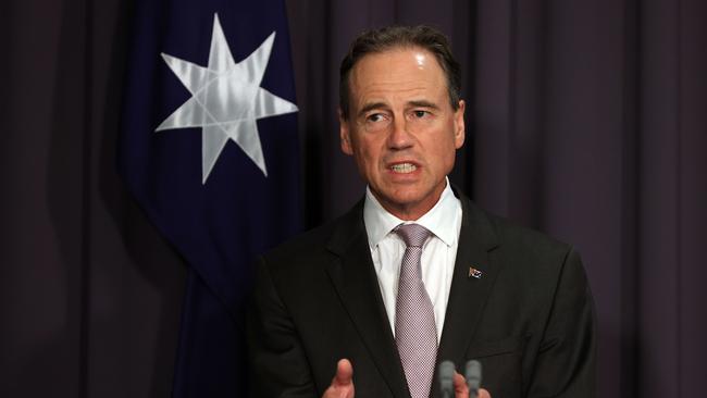 Health Minister Greg Hunt has provided a COVID-19 update at Parliament House, in Canberra. Picture: NCA NewsWire/Gary Ramage