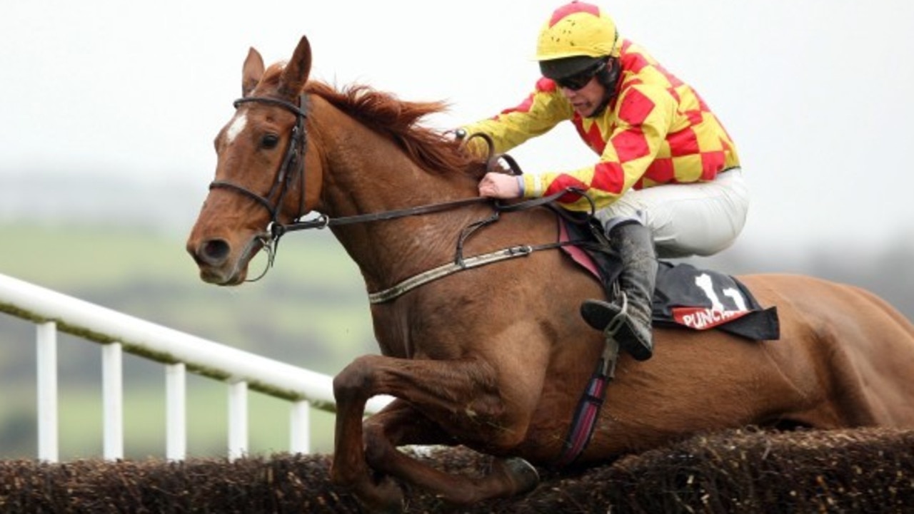 John Allen riding in a jumps race.