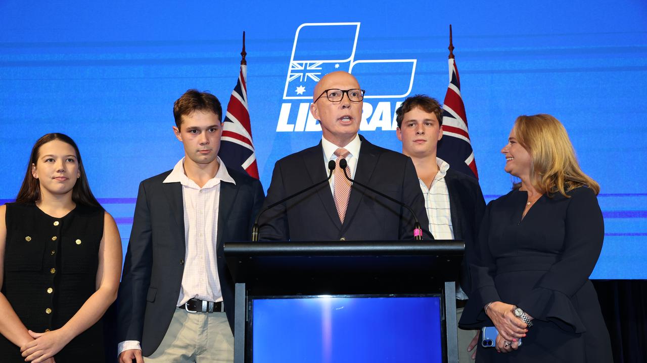 Opposition Leader Peter Dutton has conceded the federal election after a shock nationwide swing to Labor. Picture: Adam Head / NewsWire